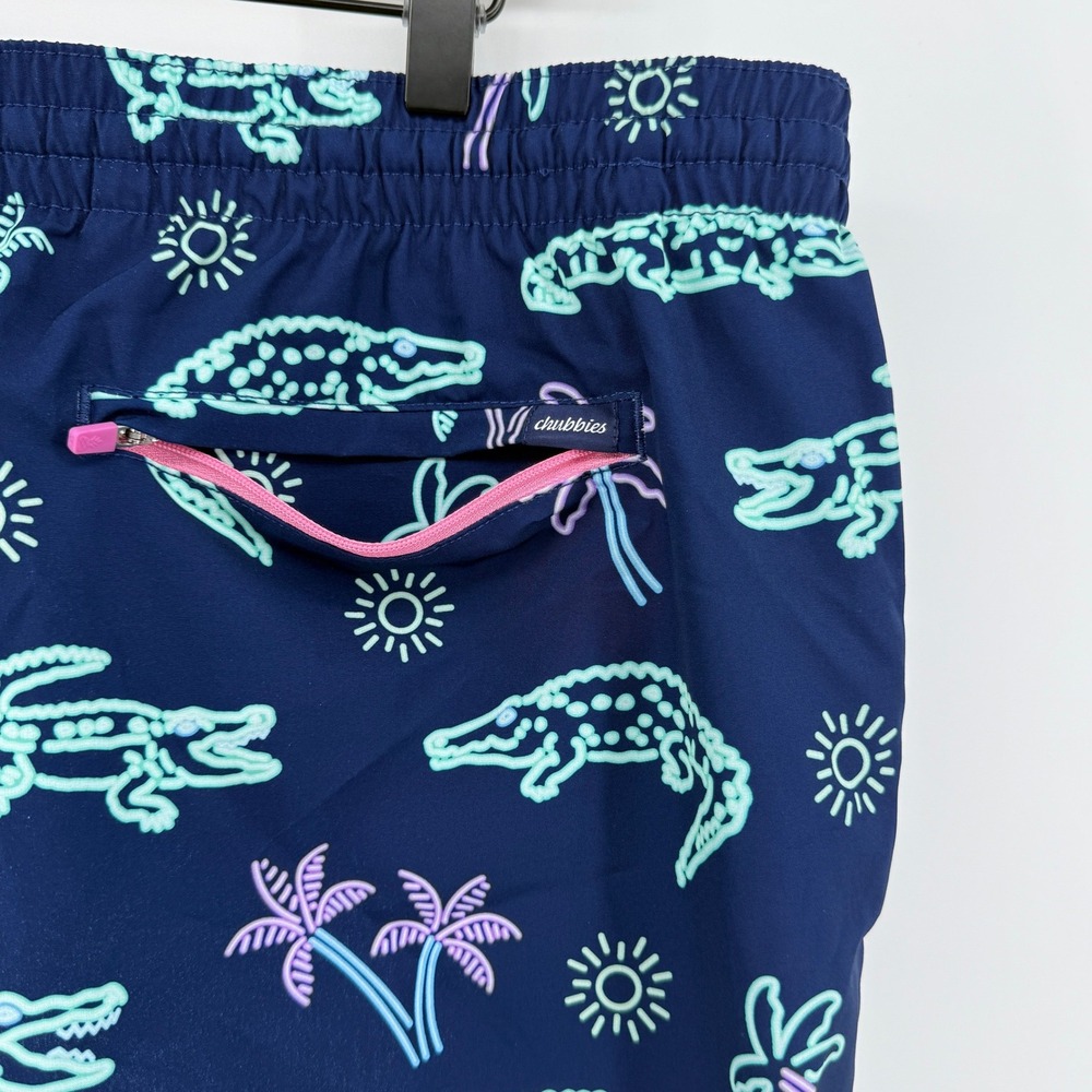 Chubbies Classic Swim Trunk 4" The Neon Glades Navy Men 3XL Alligator Brief Line - Picture 4 of 8